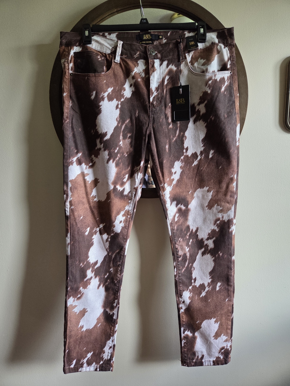 L&B Brown & White Cow-Print Women’s Jeans